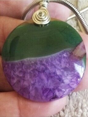 Homemade , One Of A Kind Pendant Nwot Green/purple